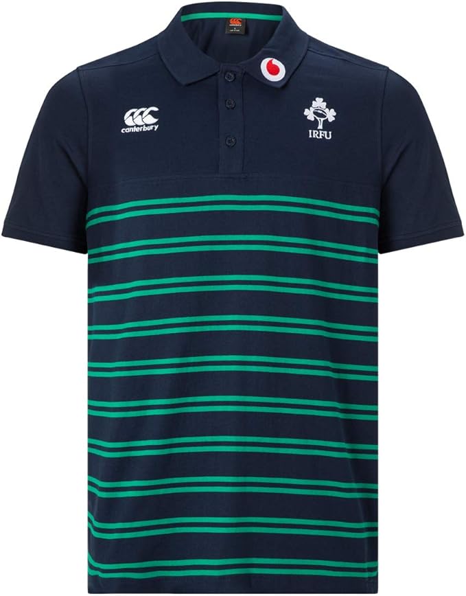 canterbury 男式官方爱尔兰 18/19 棉条纹橄榄球衫